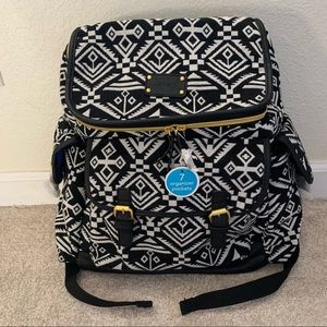 Carter’s Blk/Wht Aztec Print Backpack Diaper Bag